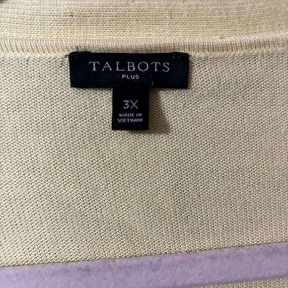 Talbots Cardigan Womens 3X Green Cotton Blend Stretch Button Sweater - Picture 7 of 9